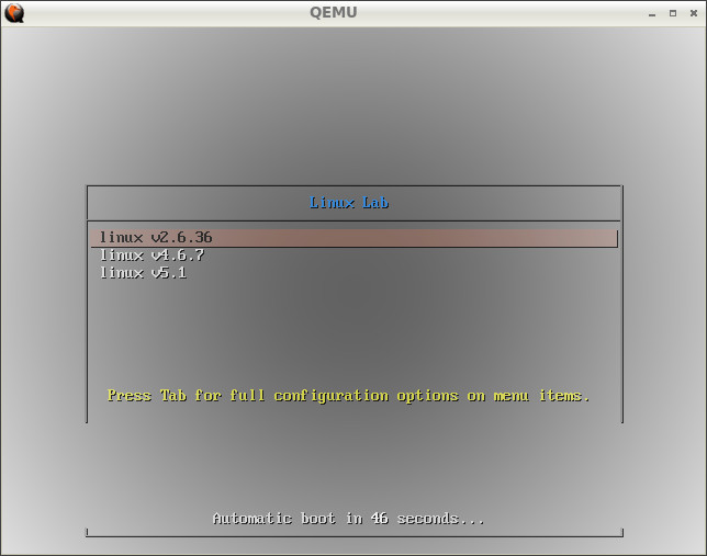 i386 pc boot menu
